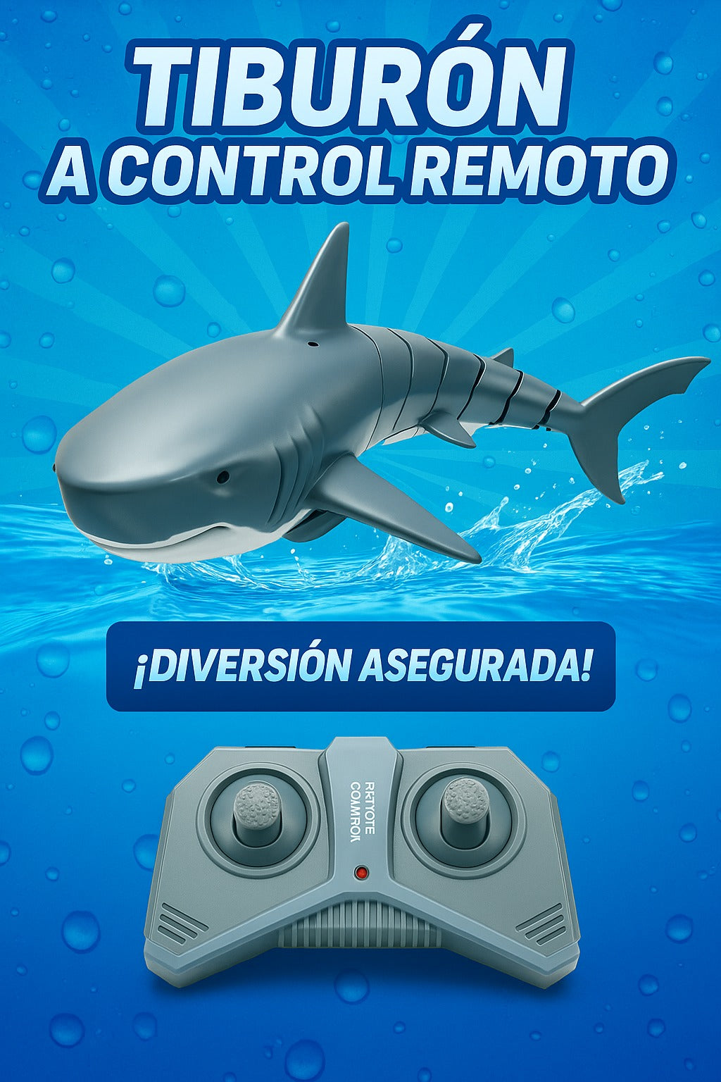 AquaShark RC – El tiburón más realista y resistente del agua